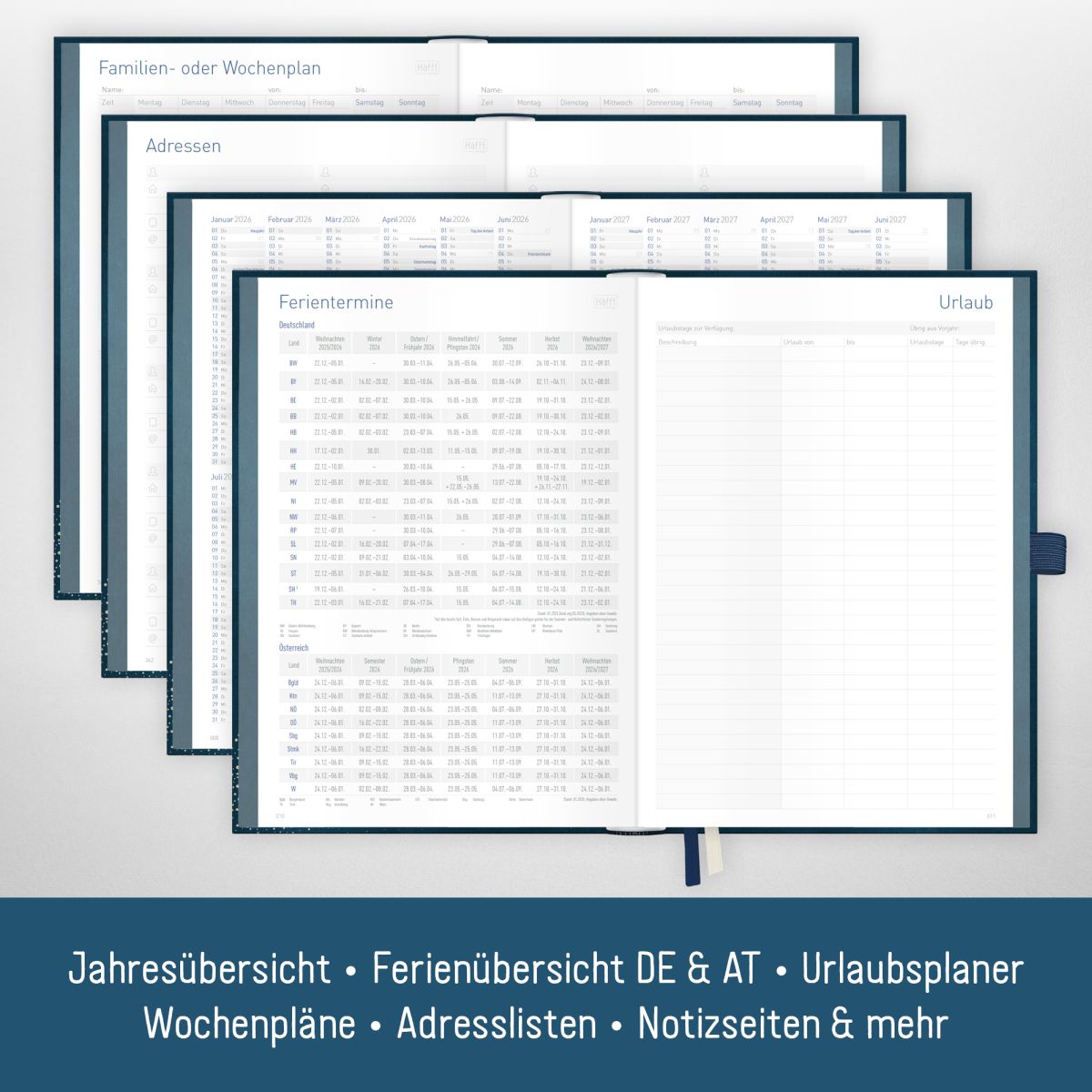 Organizer Day by Day Deluxe 2026 - 1 Tag/Seite / A5 / Golden Earth / Häfft-Verlag