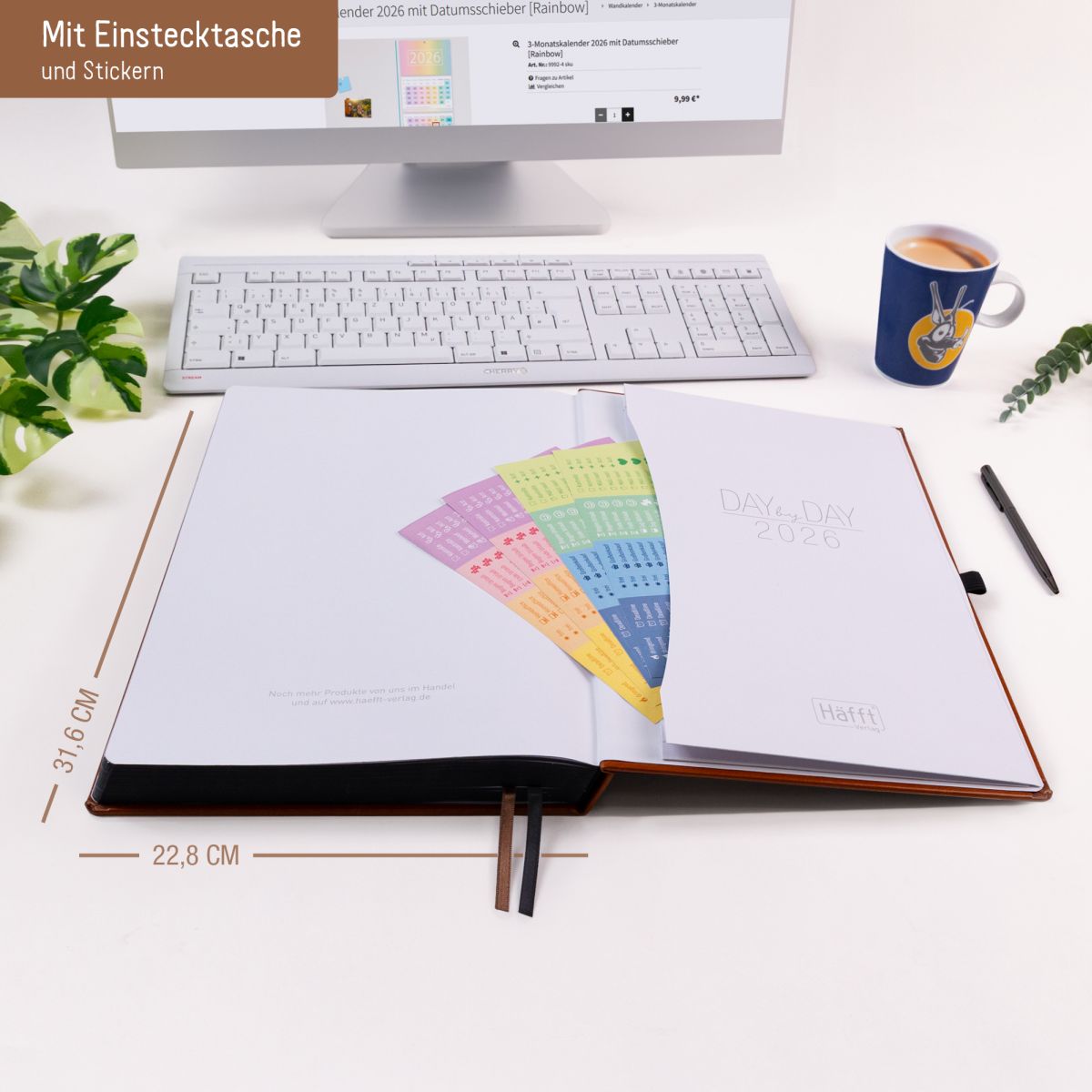 Organizer Day by Day Maxi 2026 / A4+ / Cognac / Häfft-Verlag