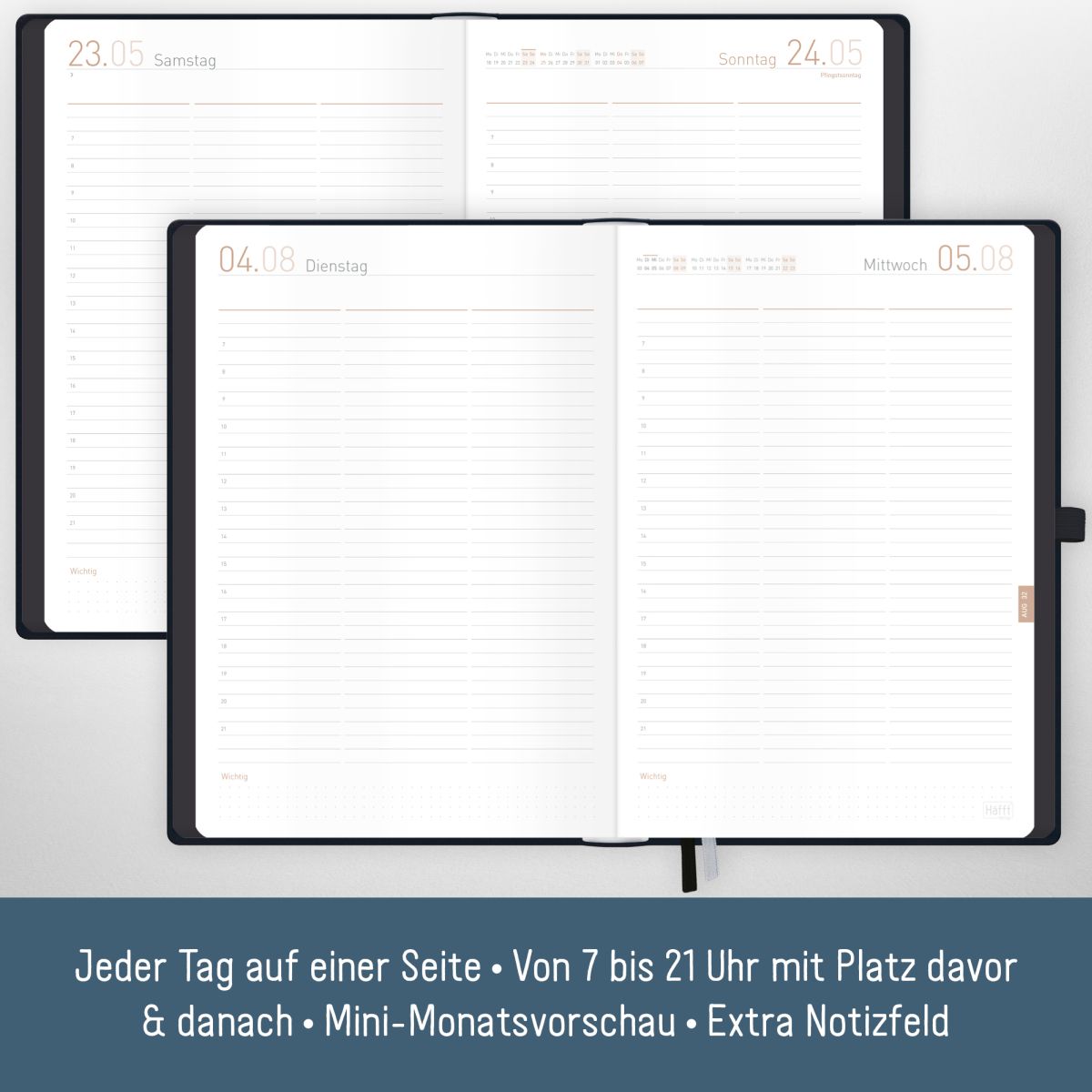 Organizer Day by Day Maxi 2026 / A4+ / Schwarz / Häfft-Verlag