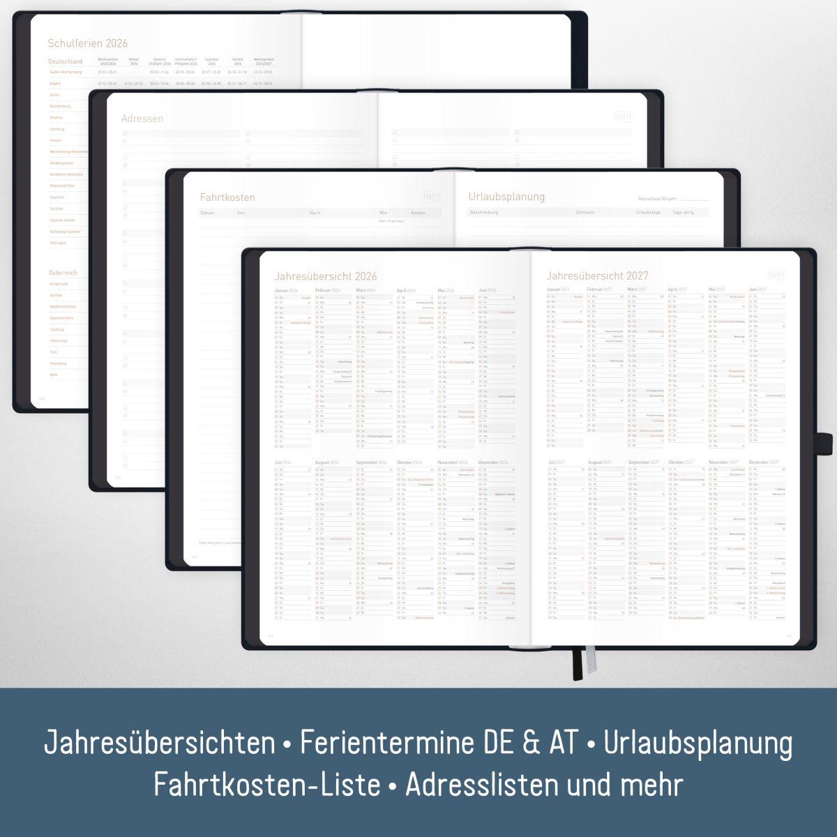 Organizer Day by Day Maxi 2026 / A4+ / Schwarz / Häfft-Verlag