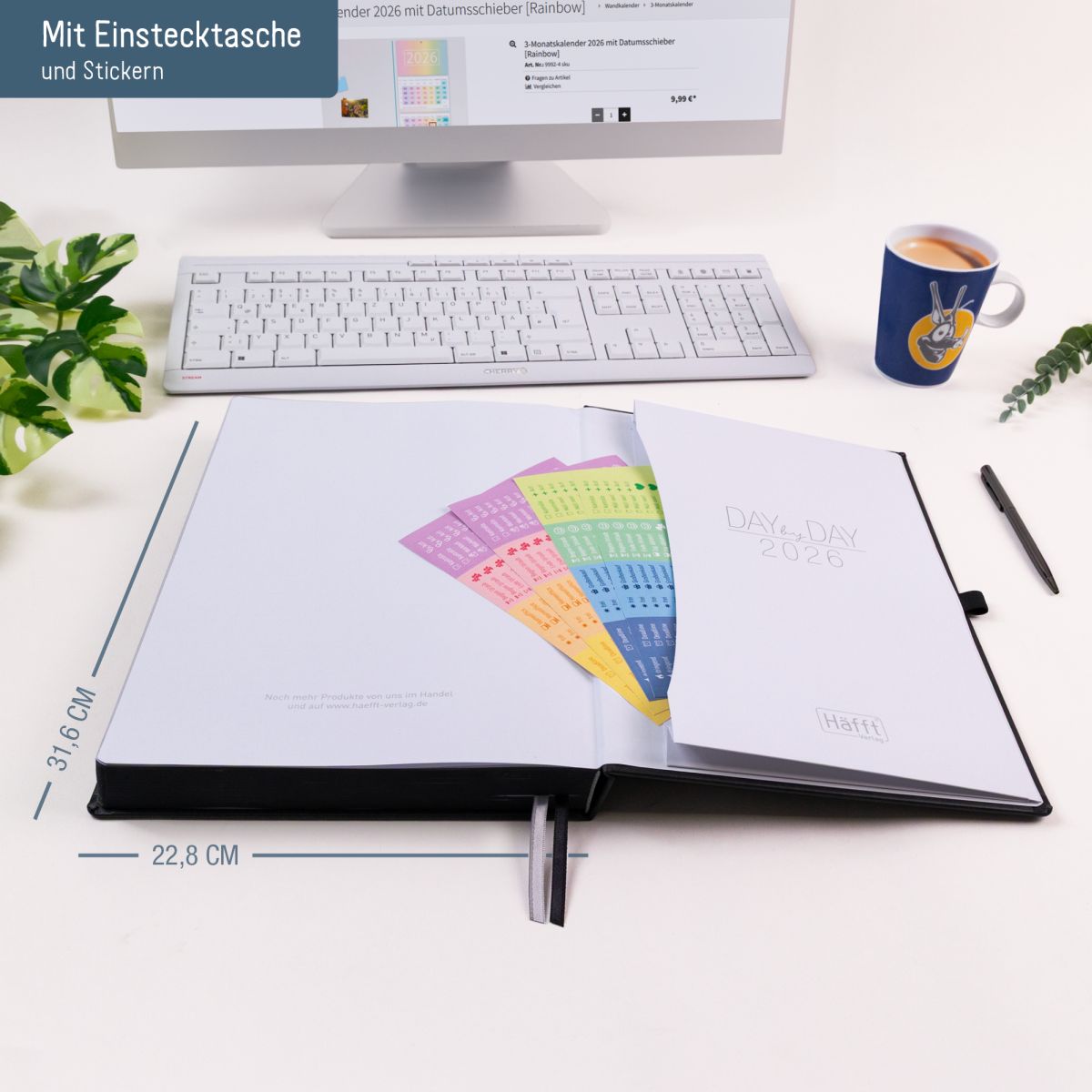 Organizer Day by Day Maxi 2026 / A4+ / Schwarz / Häfft-Verlag