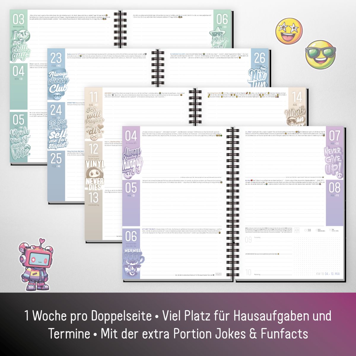 Häfft PLANER 2025/2026 / Premium - Schüler-Kalender / Music on