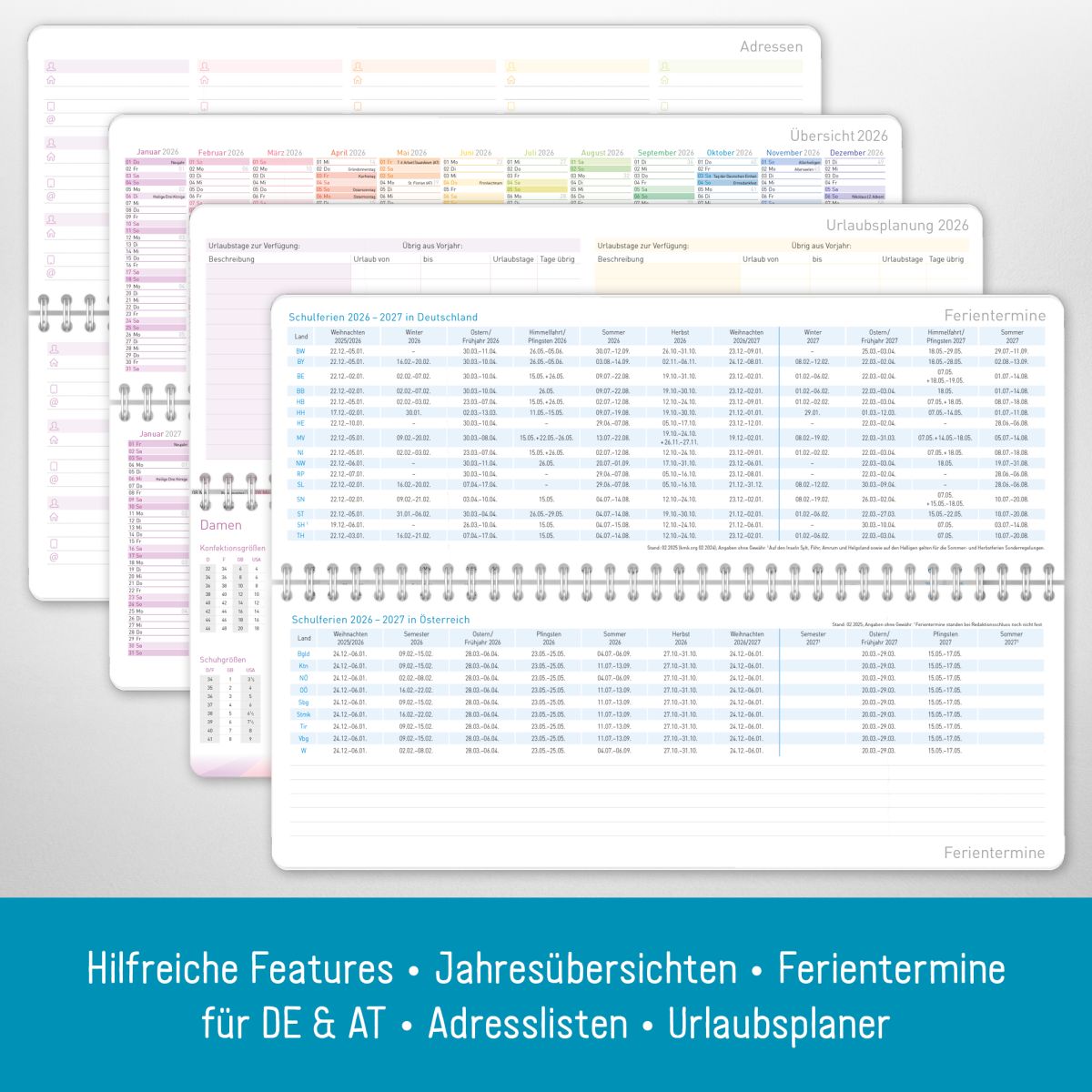 Tischkalender 2026 mit Aufsteller / Rainbow / Häfft-Verlag