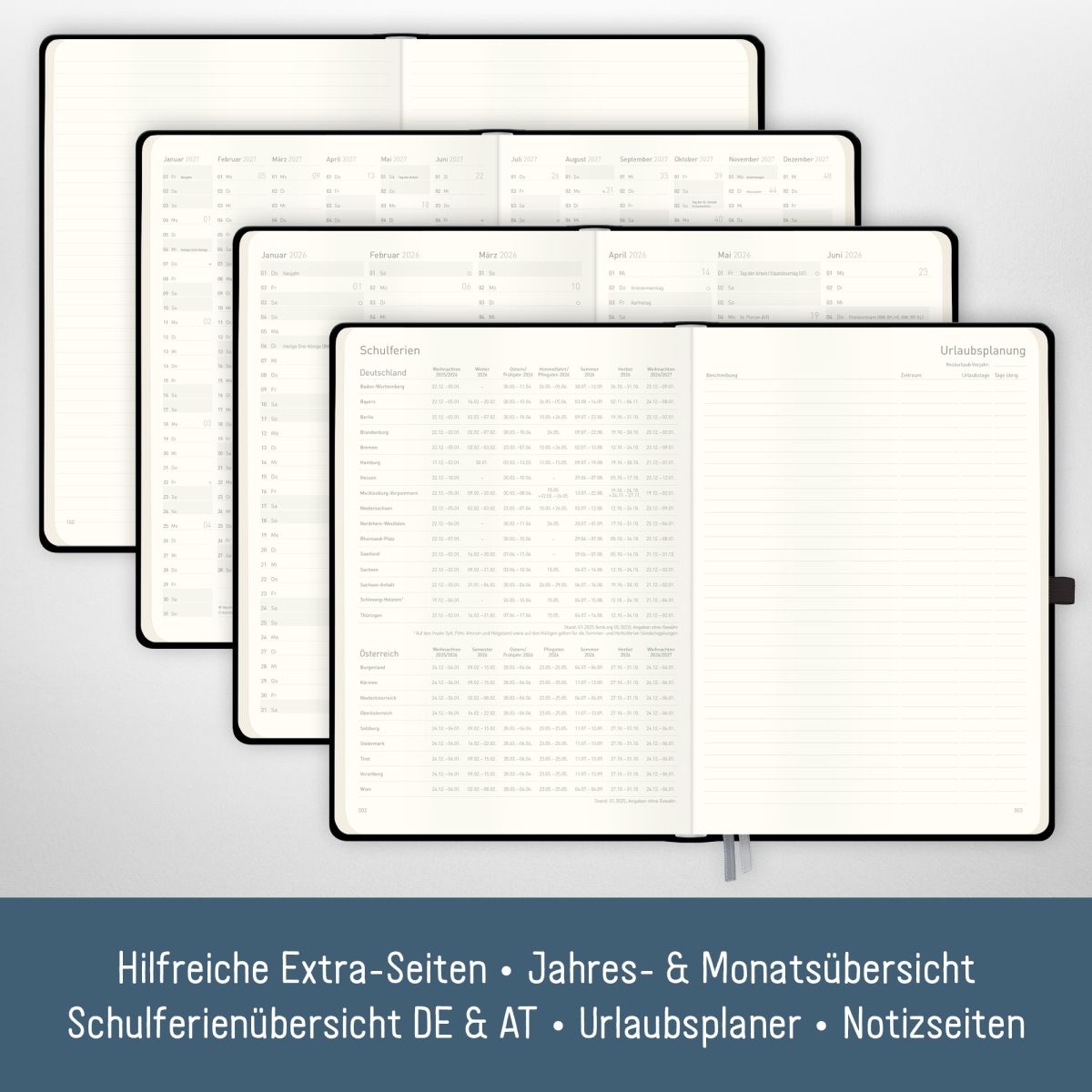 Wochen-Notiz-Timer Maxi 2026 / A4 / Schwarz / Häfft-Verlag