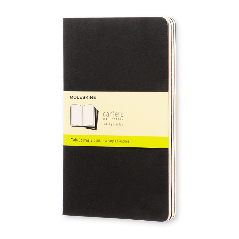 Moleskine Cahier Notizhefte 3er-Set Schwarz / Large / Blanko