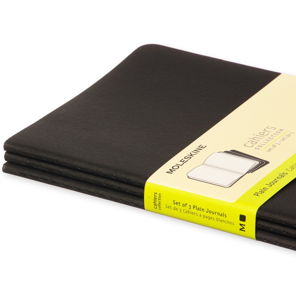 Moleskine Cahier Notizhefte 3er-Set Schwarz / Large / Blanko