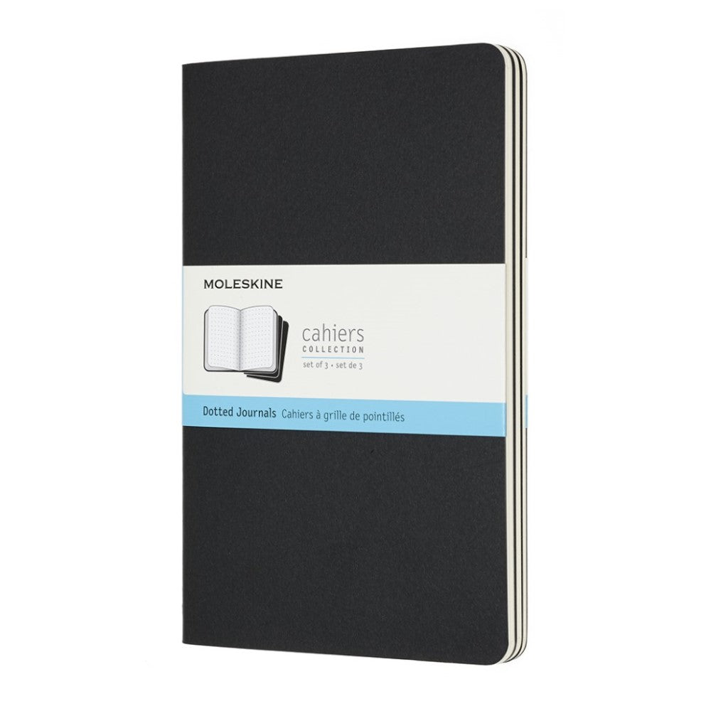 Moleskine Cahier Notizhefte 3er-Set Schwarz / Large / Punktraster