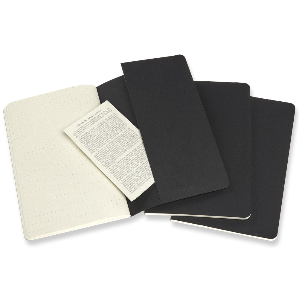 Moleskine Cahier Notizhefte 3er-Set / Large / A5 / Punktraster / schwarz