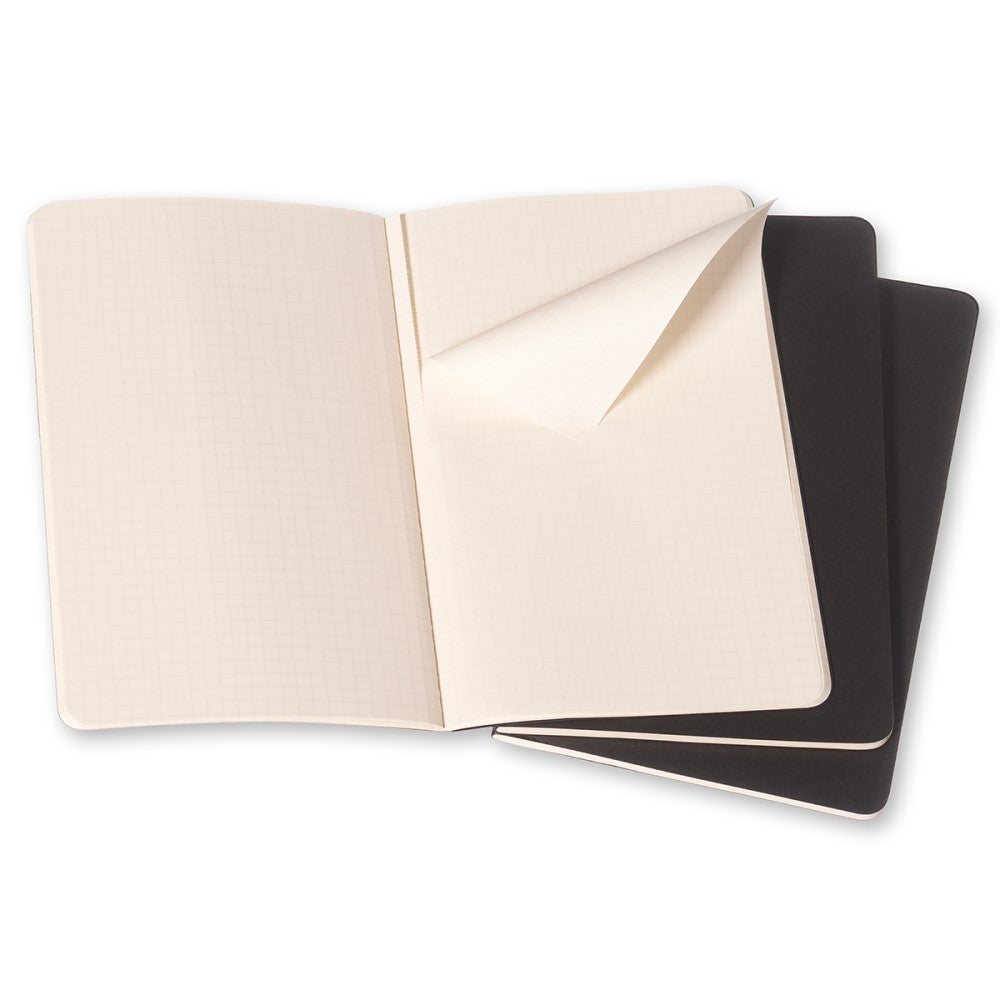Moleskine Cahier Notizhefte 3er-Set / Large / A5 / kariert / schwarz