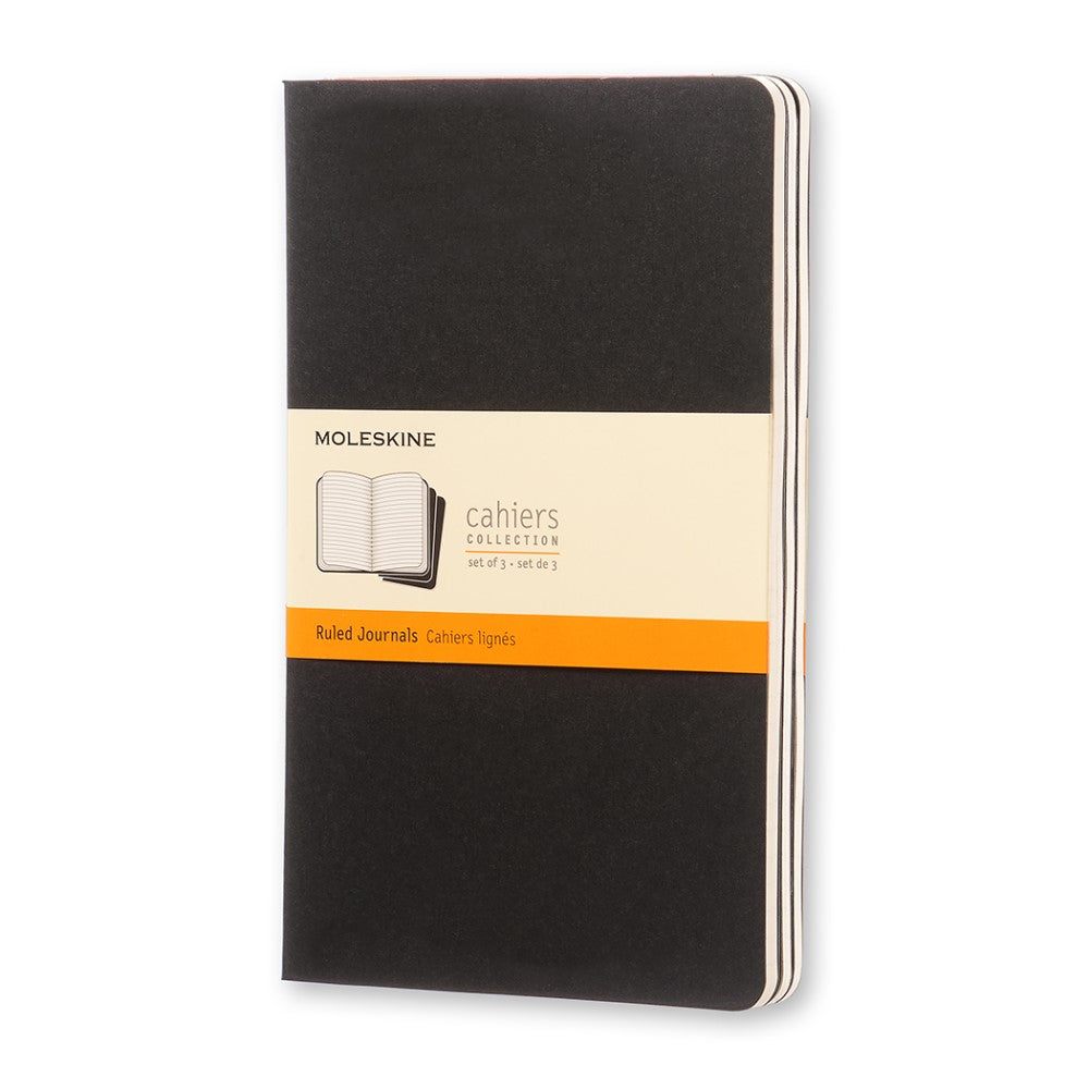 Moleskine Cahier Notizhefte 3er-Set Schwarz / Large / Liniert