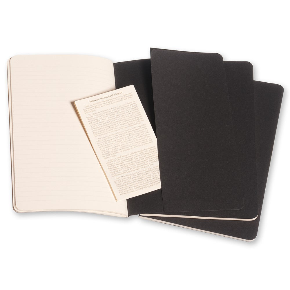 Moleskine Cahier Notizhefte 3er-Set Schwarz / Large / Liniert