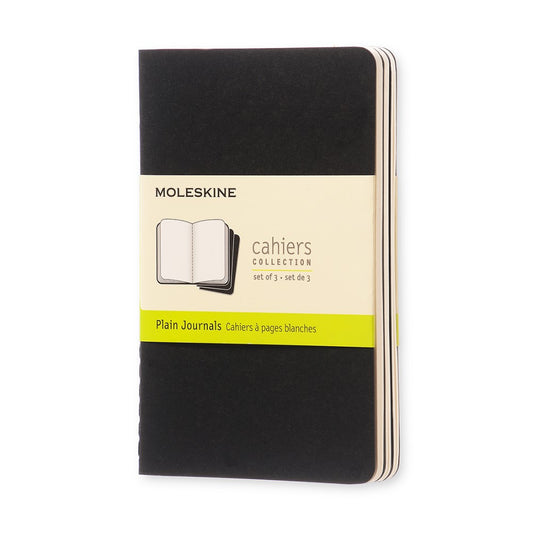 Moleskine Cahier Notizhefte 3er-Set Schwarz / Pocket / Blanko