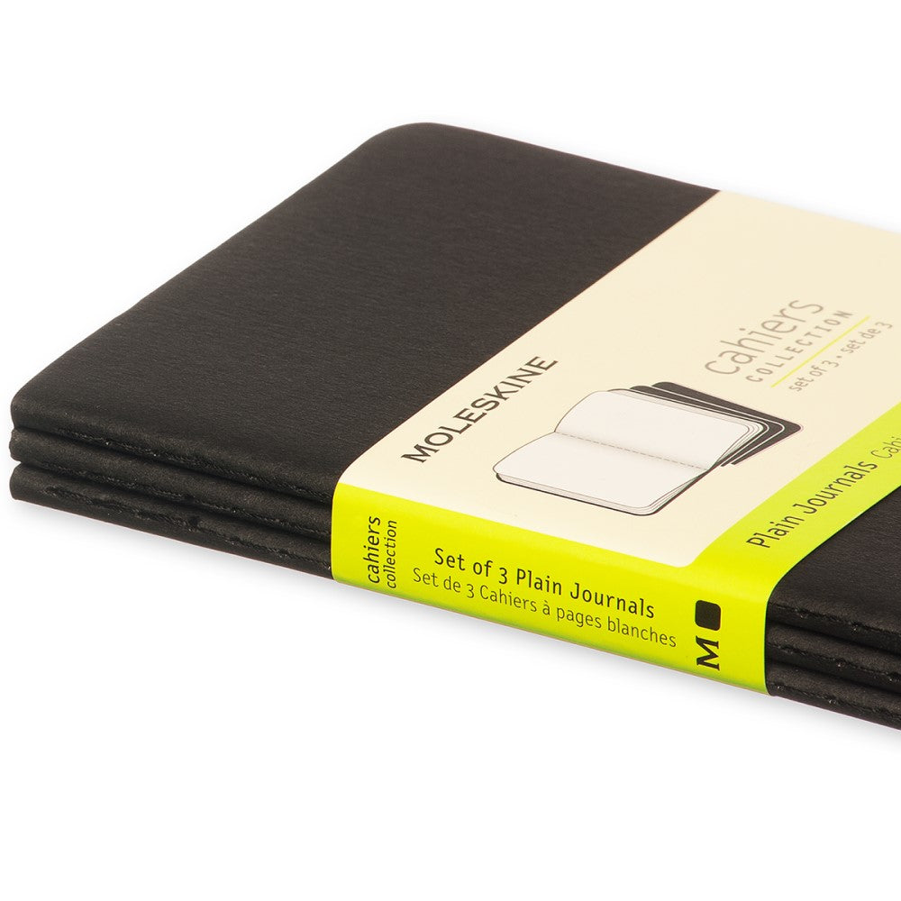 Moleskine Cahier Notizhefte 3er-Set Schwarz / Pocket / Blanko