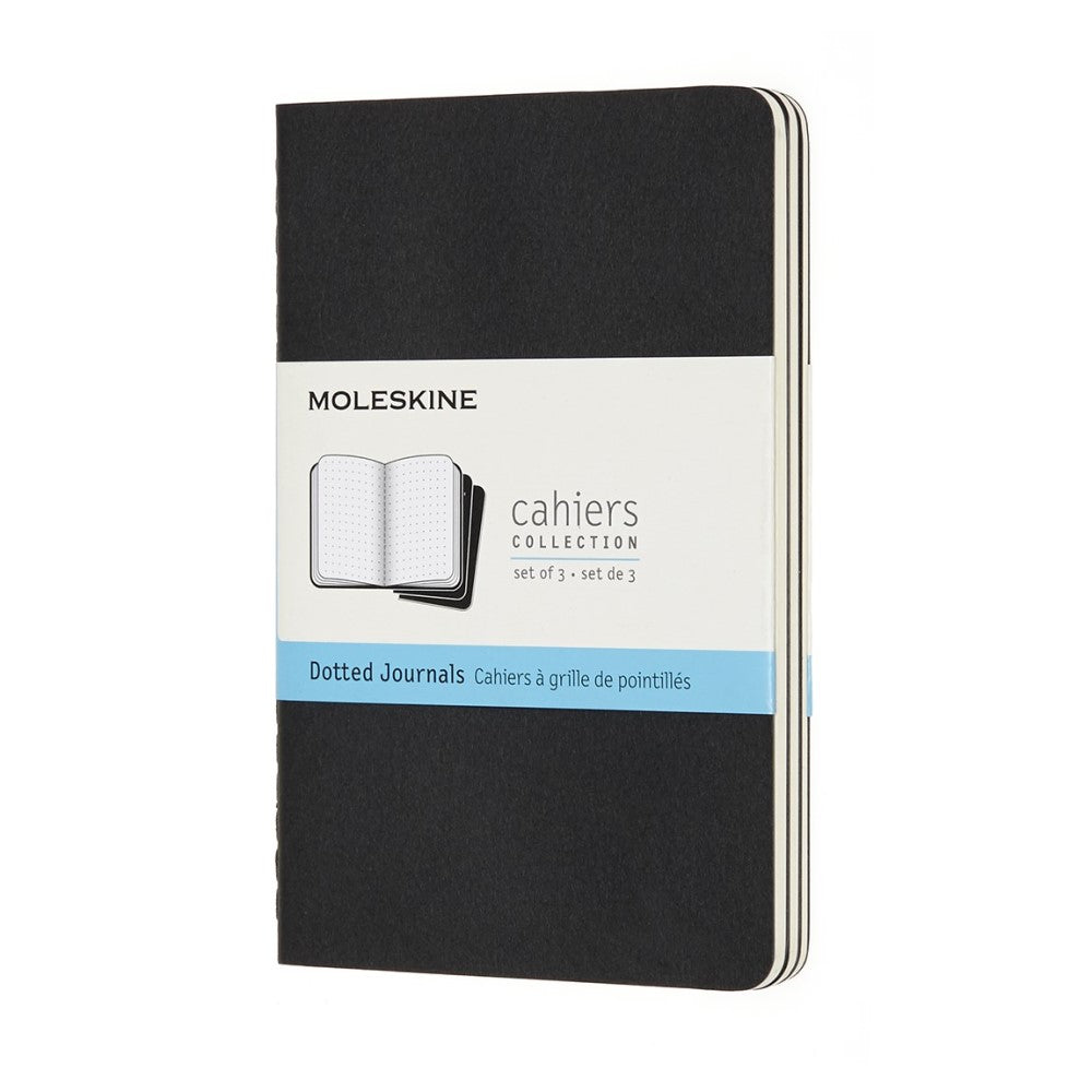 Moleskine Cahier Notizhefte 3er-Set Schwarz / Pocket / Punktraster