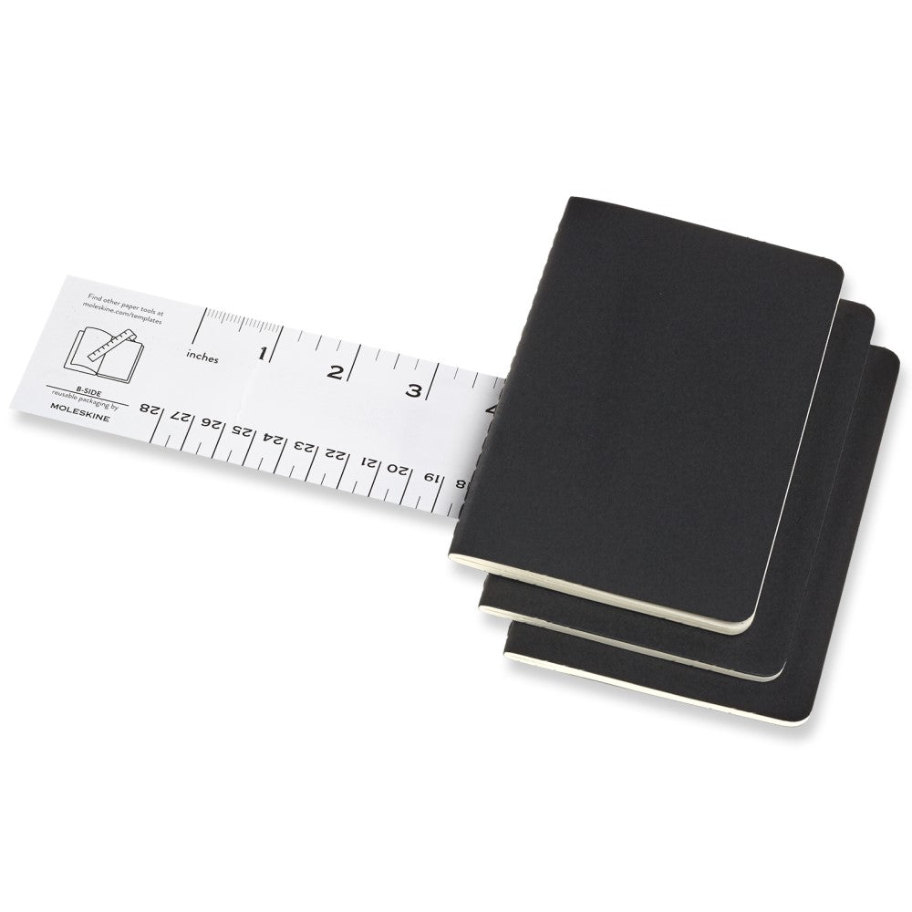 Moleskine Cahier Notizhefte 3er-Set Schwarz / Pocket / Punktraster