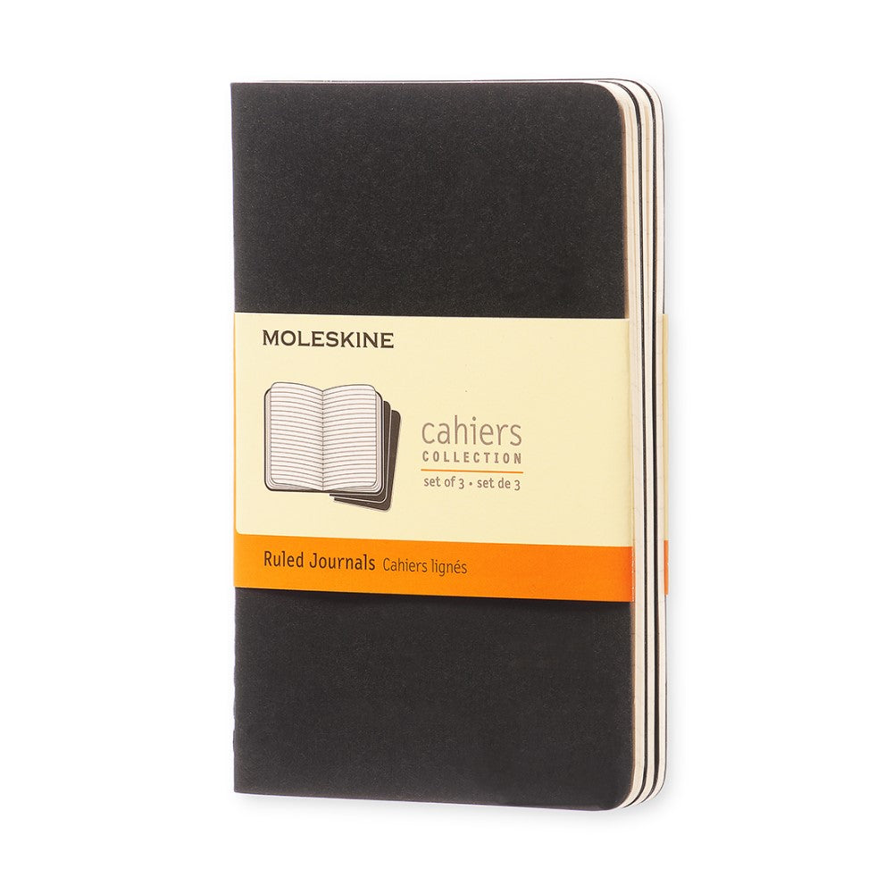 Moleskine Cahier Notizhefte 3er-Set Schwarz / Pocket / Liniert