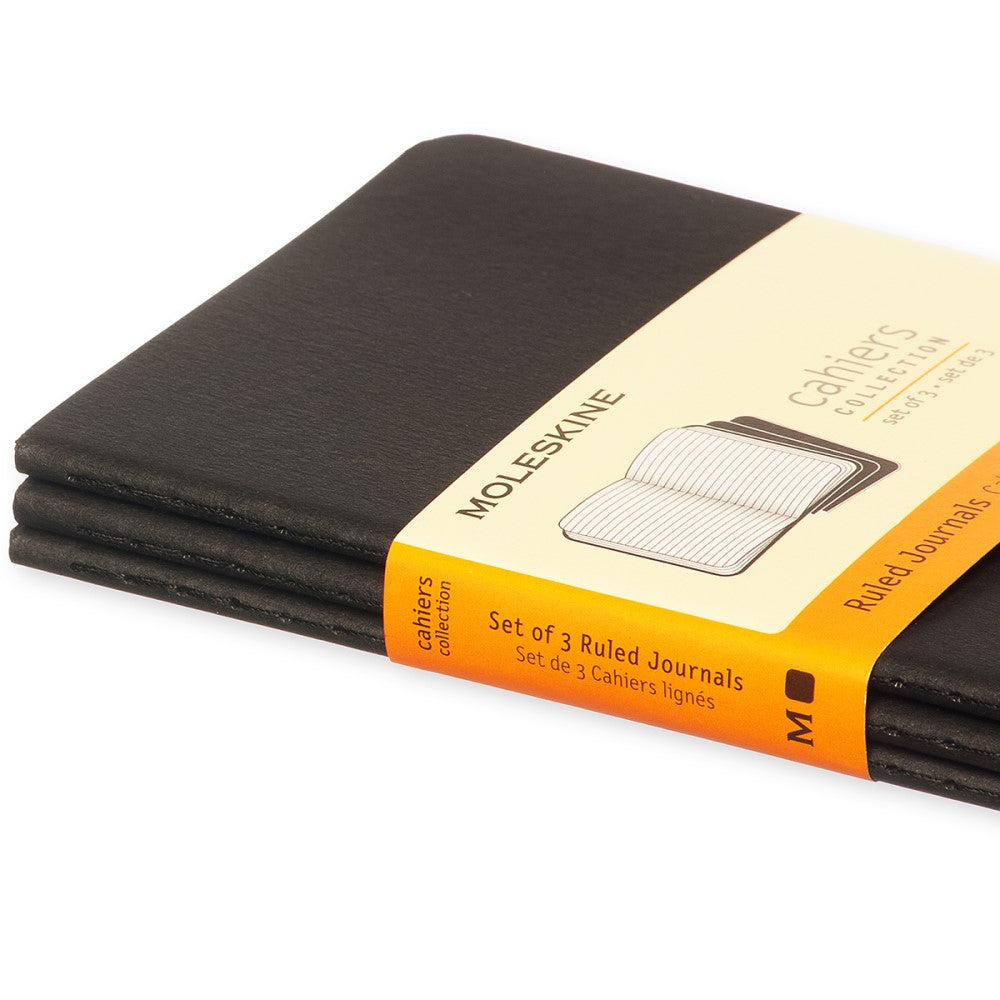 Moleskine Cahier Notizhefte 3er-Set Schwarz / Pocket / Liniert