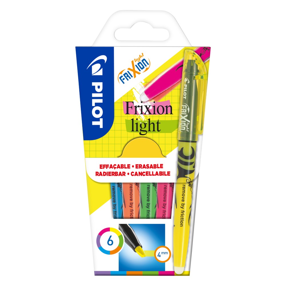 Pilot Textmarker Frixion Light 6er-Set Neonfarben