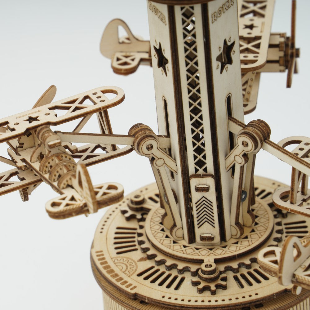 ROKR 3D-Holz-Puzzle "Airplane-Control Tower"