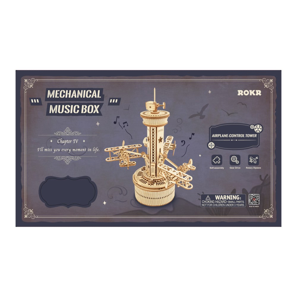 ROKR 3D-Holz-Puzzle "Airplane-Control Tower"