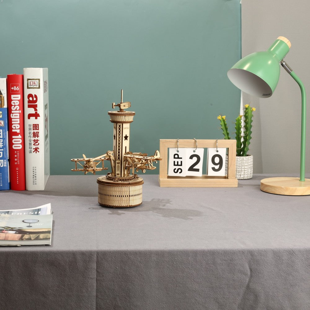 ROKR 3D-Holz-Puzzle "Airplane-Control Tower"
