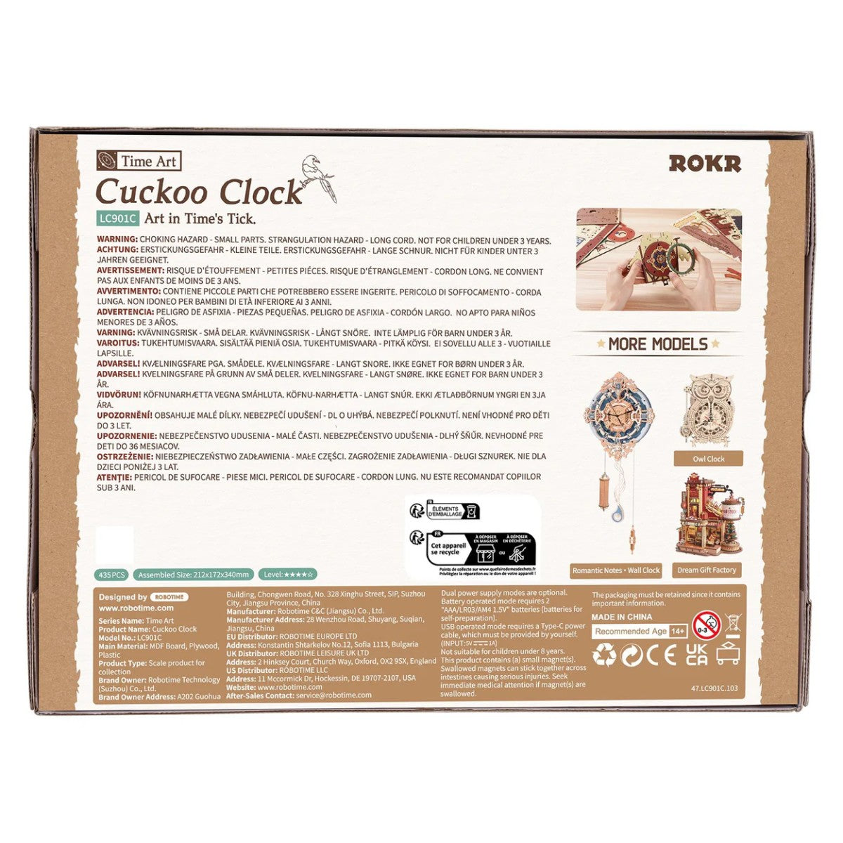 ROKR 3D-Holz-Puzzle Kuckucksuhr
