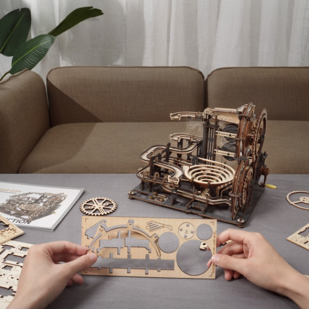 ROKR 3D-Holz-Puzzle Murmelbahn "Marble Night City"