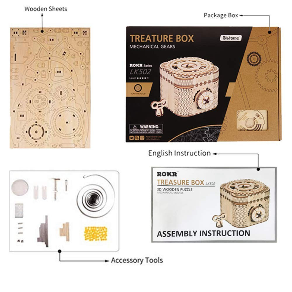 ROKR 3D-Holz-Puzzle Schatztruhe "Treasure Box"