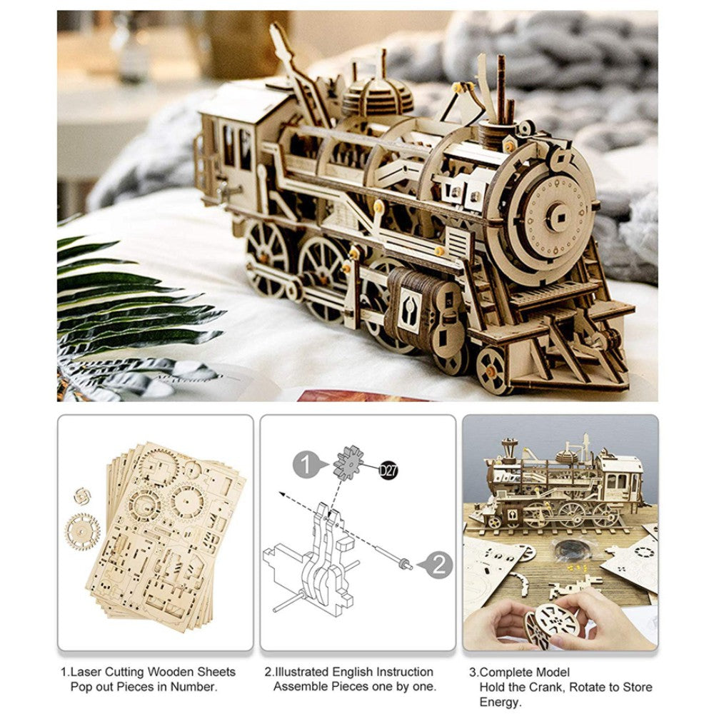 ROKR 3D-Holz-Puzzle Locomotive Modellbausatz