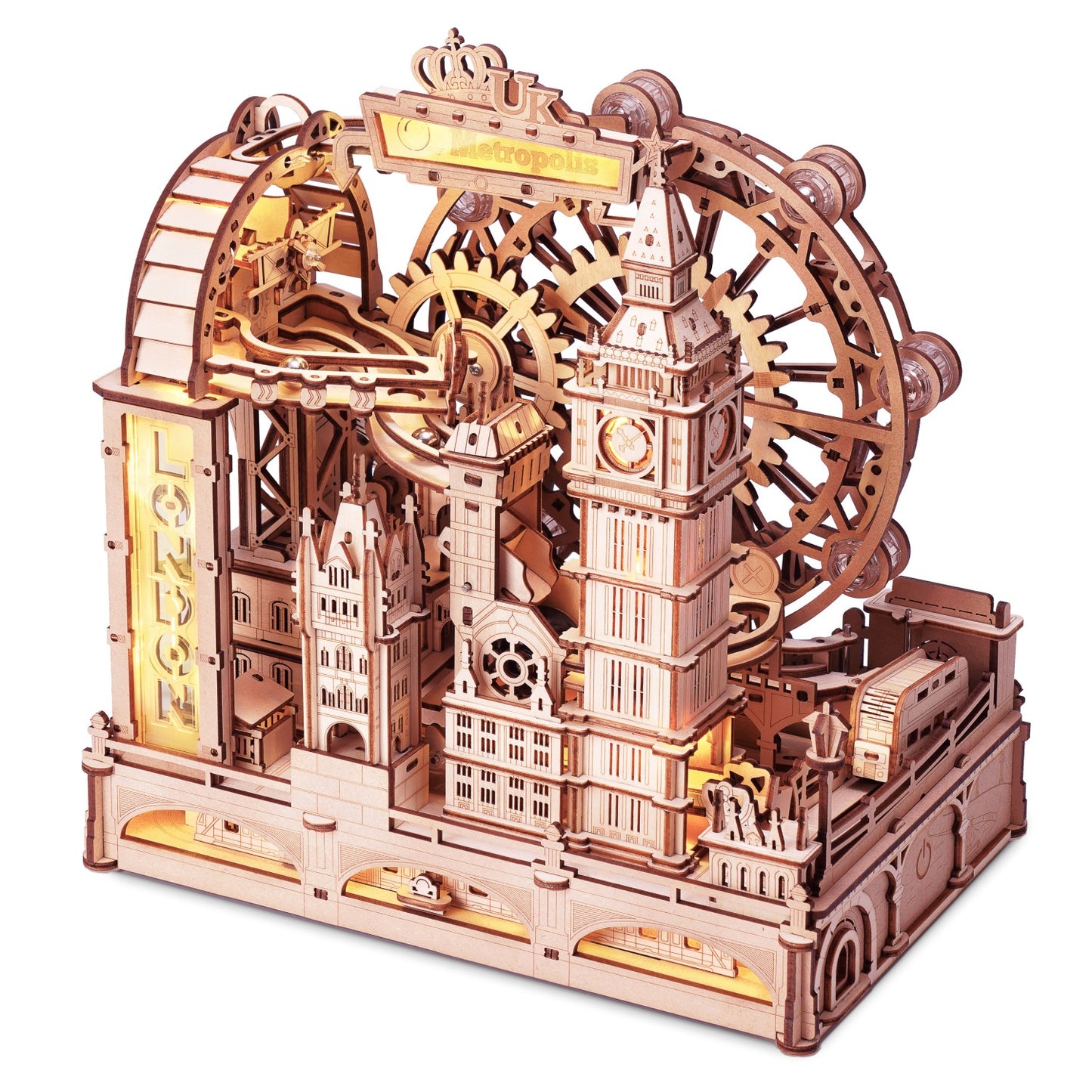 ROKR 3D-Holz-Puzzle Kugelbahn "Marble Travel London"