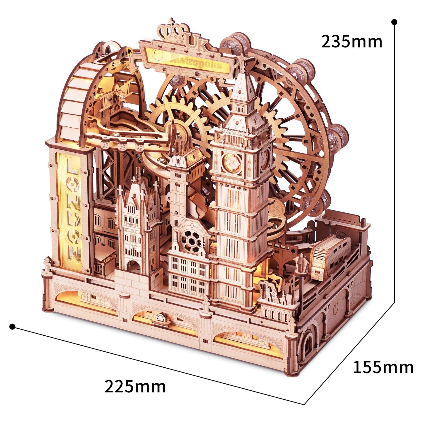 ROKR 3D-Holz-Puzzle Kugelbahn "Marble Travel London"
