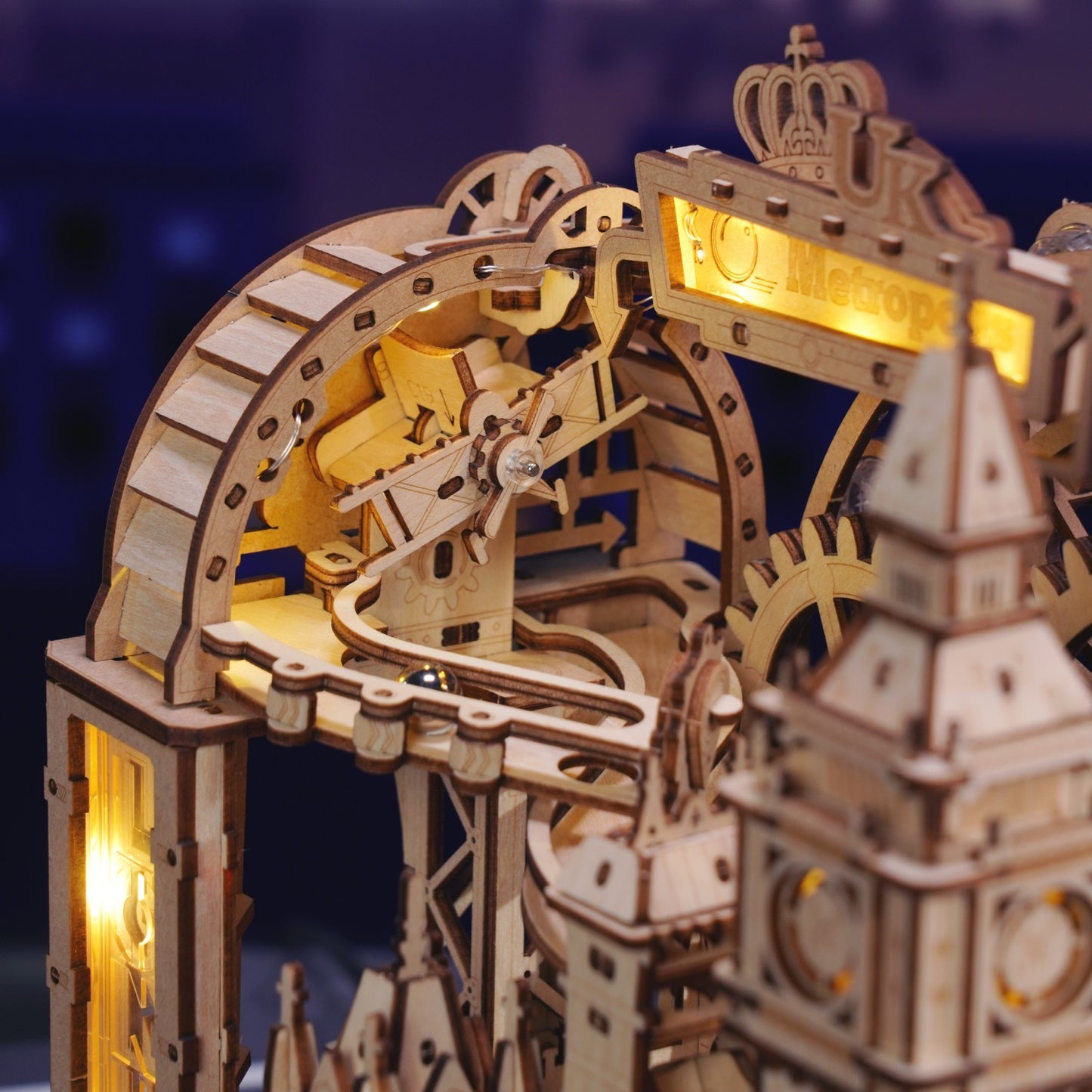 ROKR 3D-Holz-Puzzle Kugelbahn "Marble Travel London"