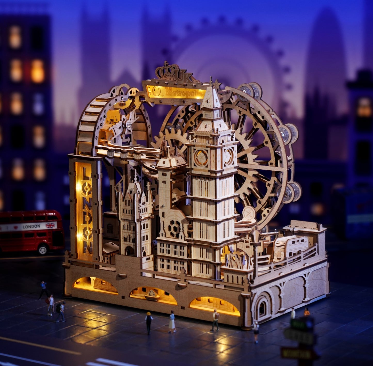 ROKR 3D-Holz-Puzzle Kugelbahn "Marble Travel London"