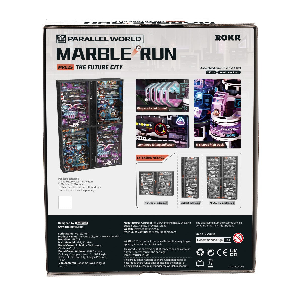 ROKR 3D-Puzzle Marble-Run "The Future City"