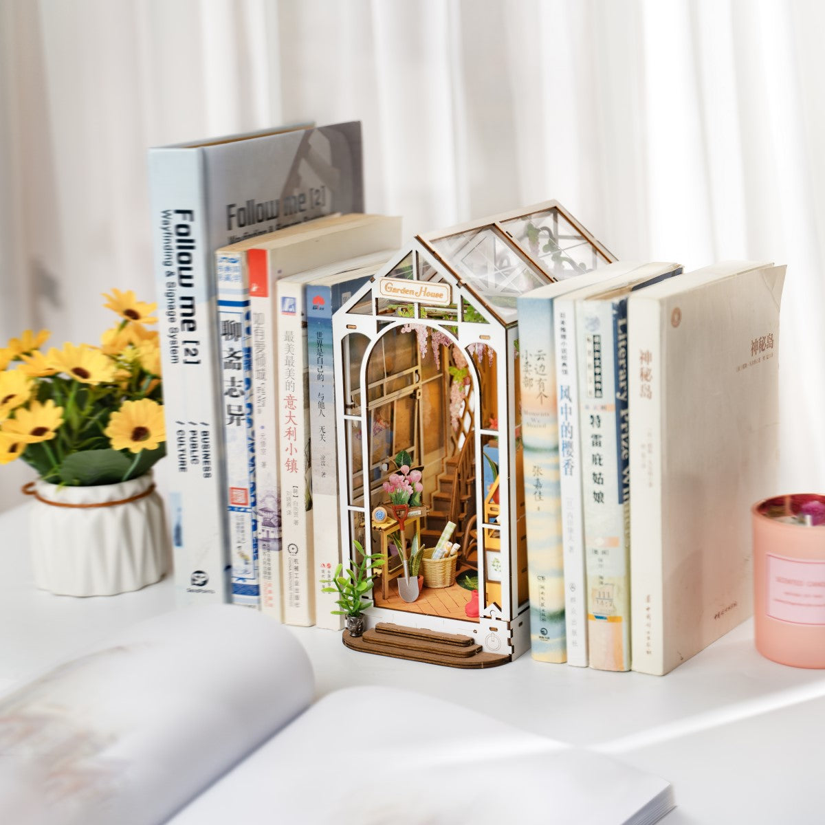 Rolife 3D-Holz-Puzzle Book Nook "Garden House"
