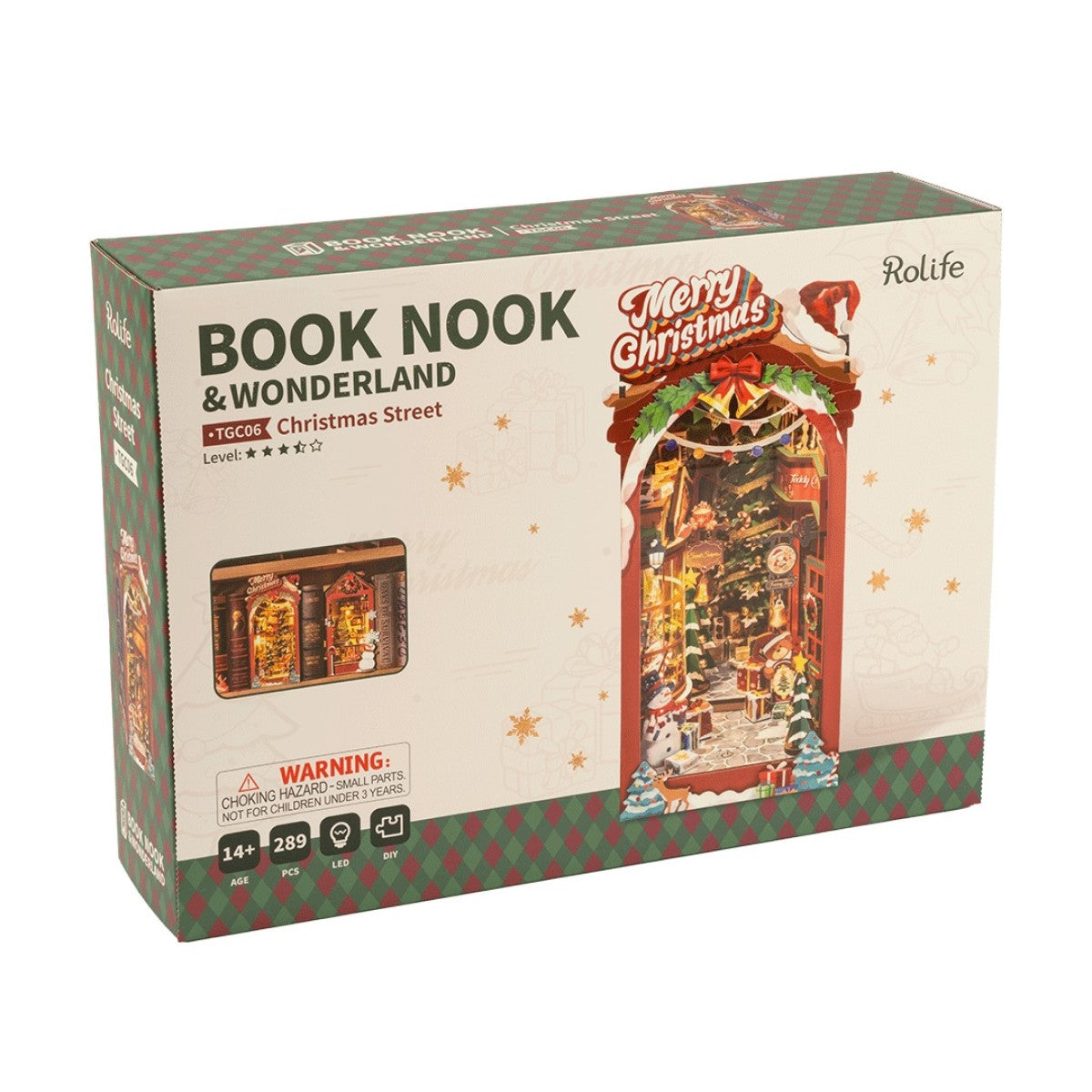 Rolife 3D-Holz-Puzzle Book Nook "Christmas Street"