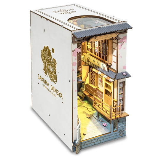 Rolife 3D-Holz-Puzzle Book Nook "Sakura Densya"