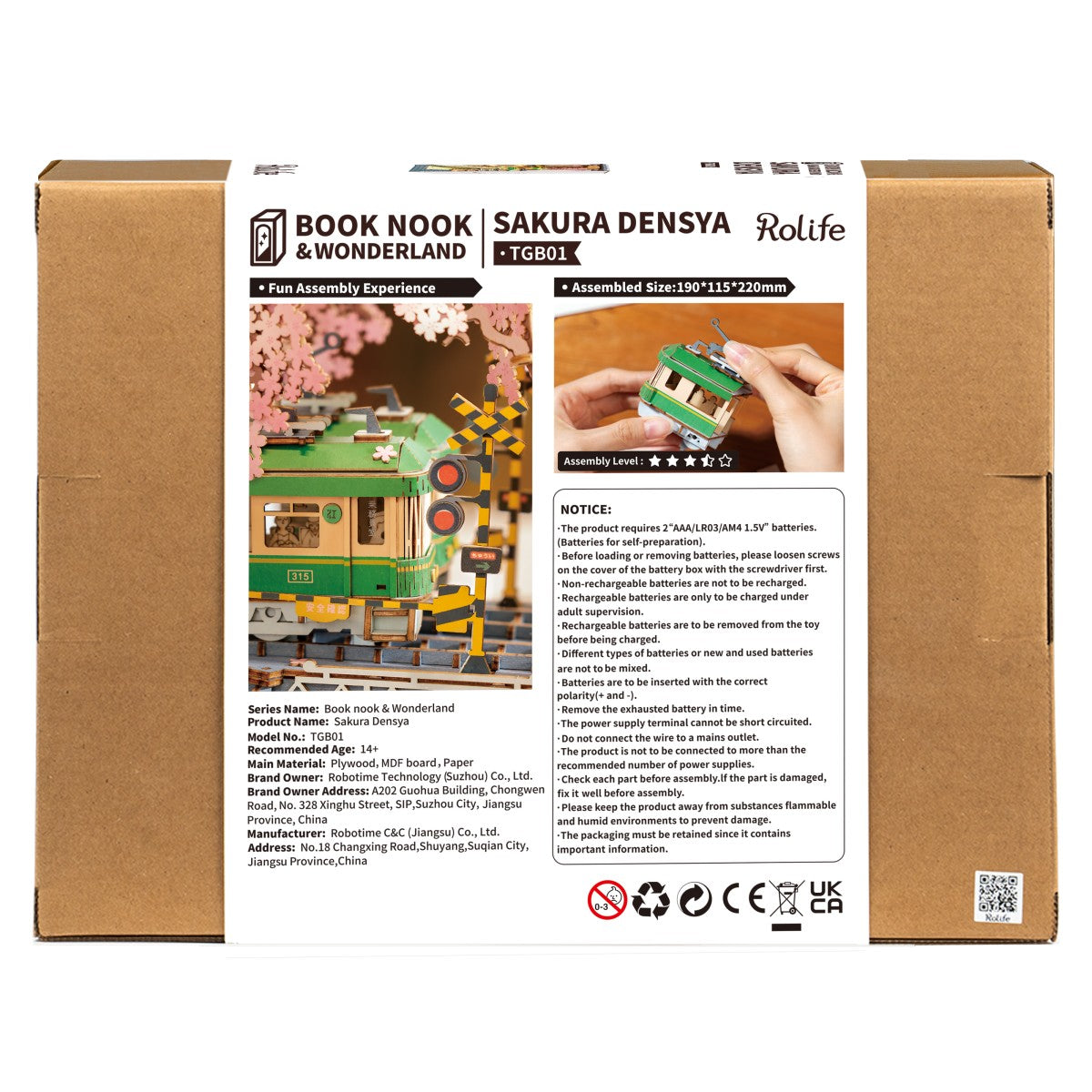 Rolife 3D-Holz-Puzzle Book Nook "Sakura Densya"