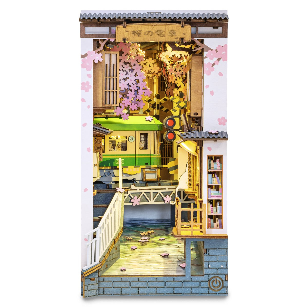Rolife 3D-Holz-Puzzle Book Nook "Sakura Densya"
