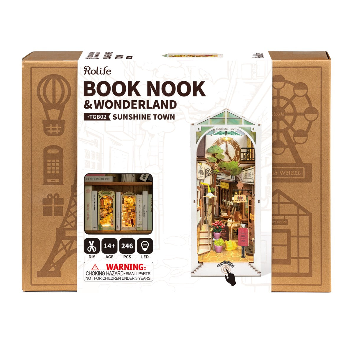 Rolife 3D-Holz-Puzzle Book Nook "Sunshine Town"