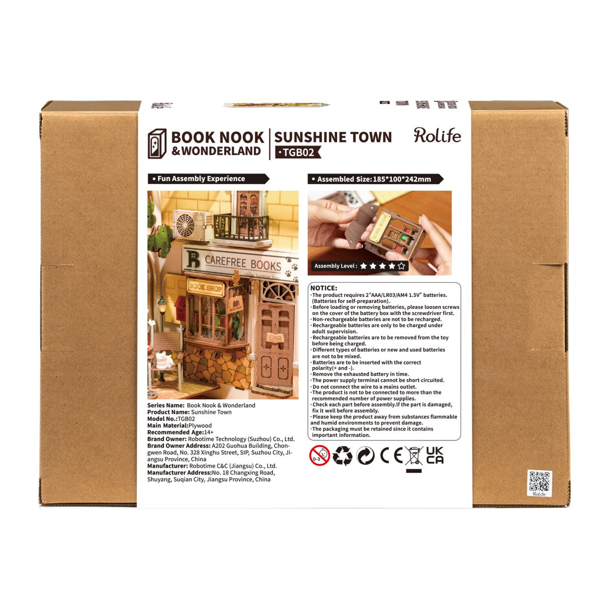 Rolife 3D-Holz-Puzzle Book Nook "Sunshine Town"