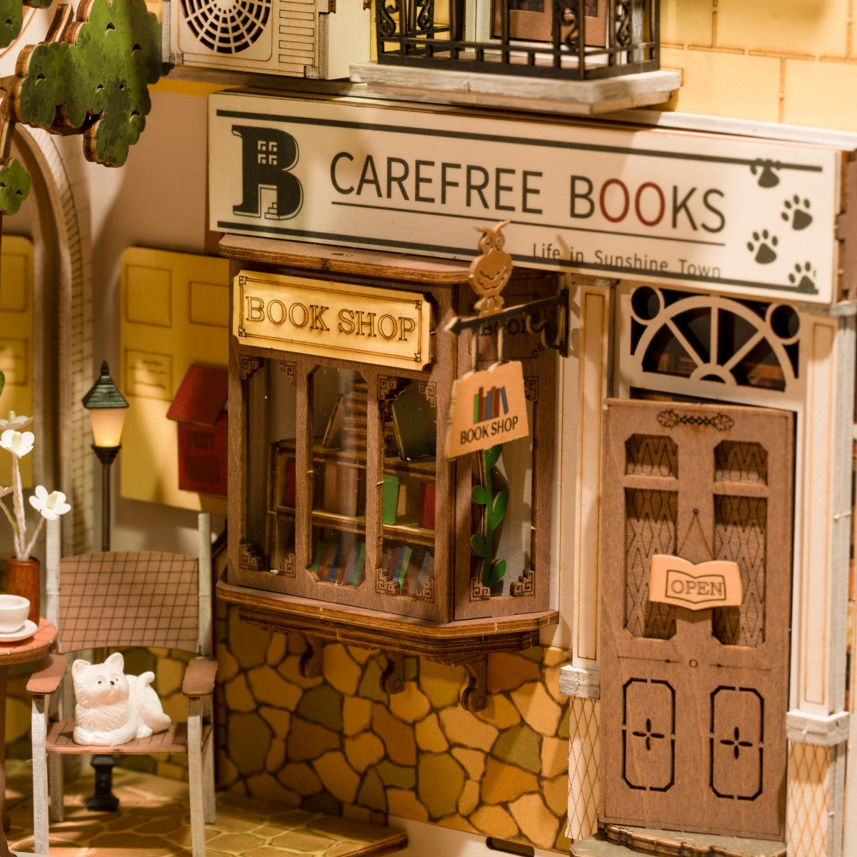 Rolife 3D-Holz-Puzzle Book Nook "Sunshine Town"
