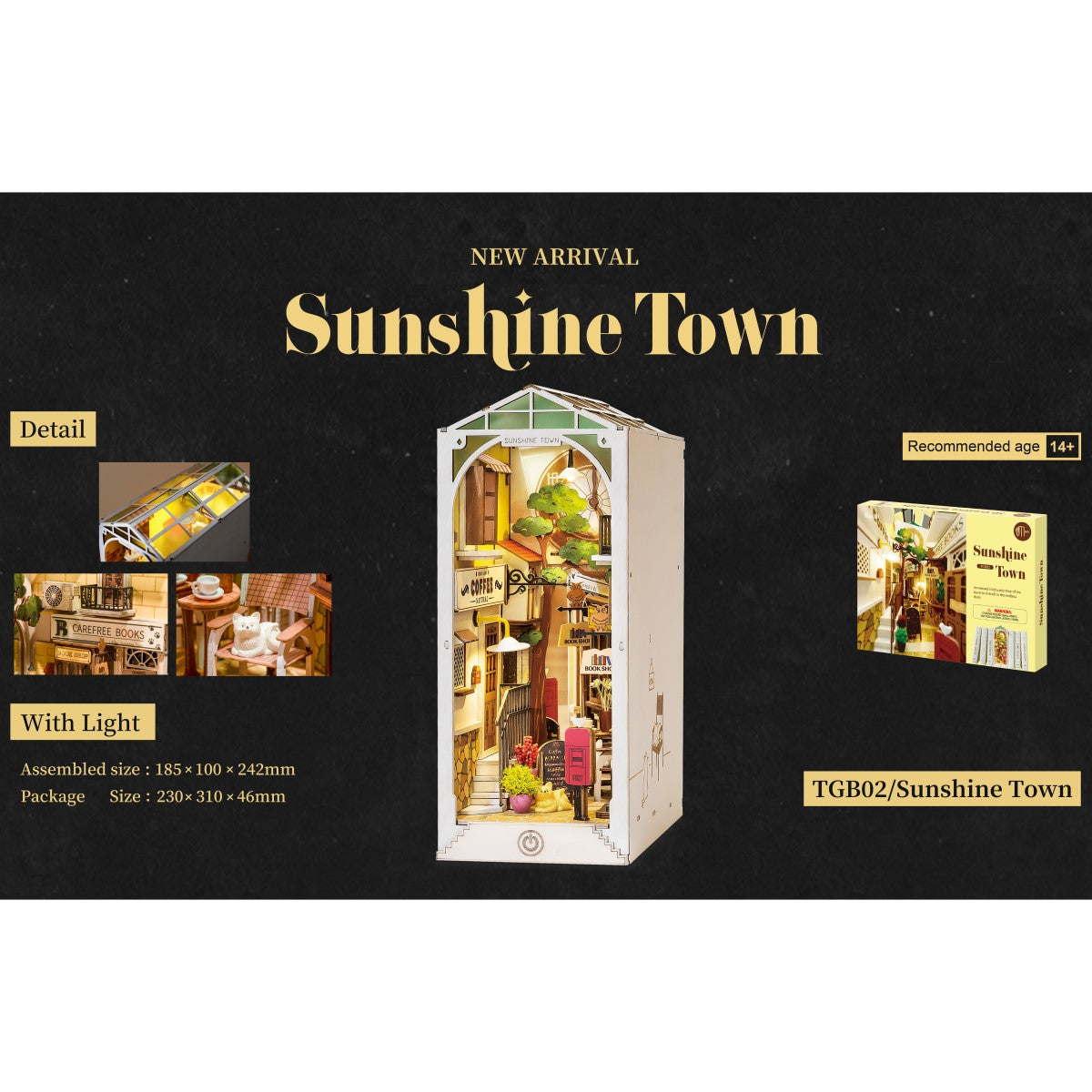 Rolife 3D-Holz-Puzzle Book Nook "Sunshine Town"