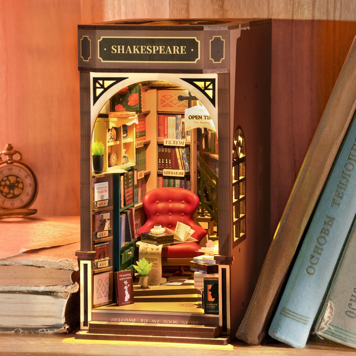 Rolife 3D-Holz-Puzzle Book Nook "Bookstore"