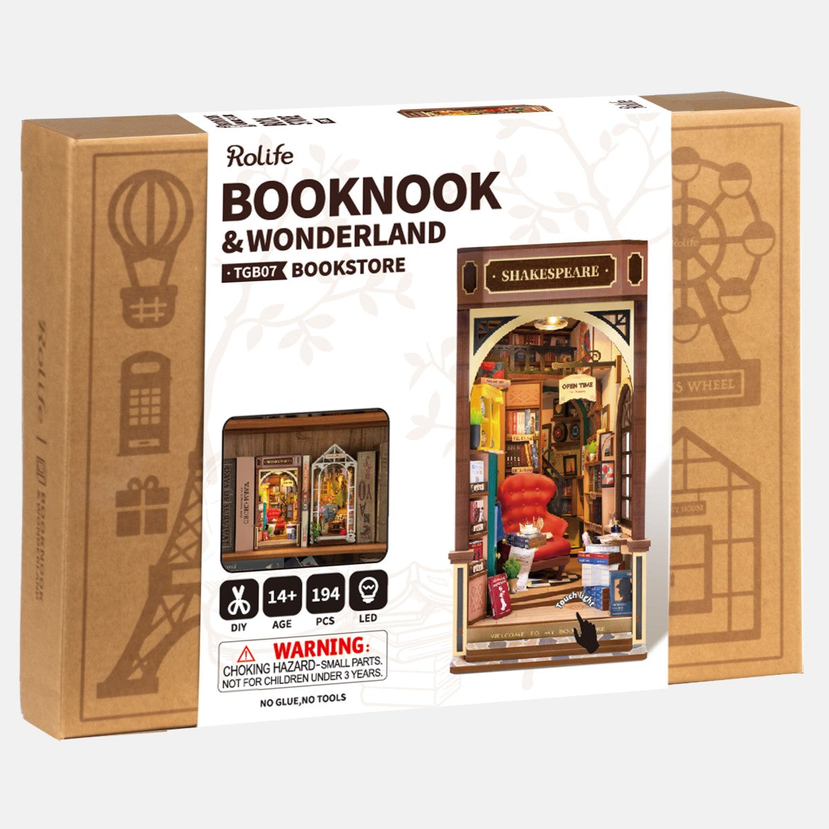 Rolife 3D-Holz-Puzzle Book Nook "Bookstore"