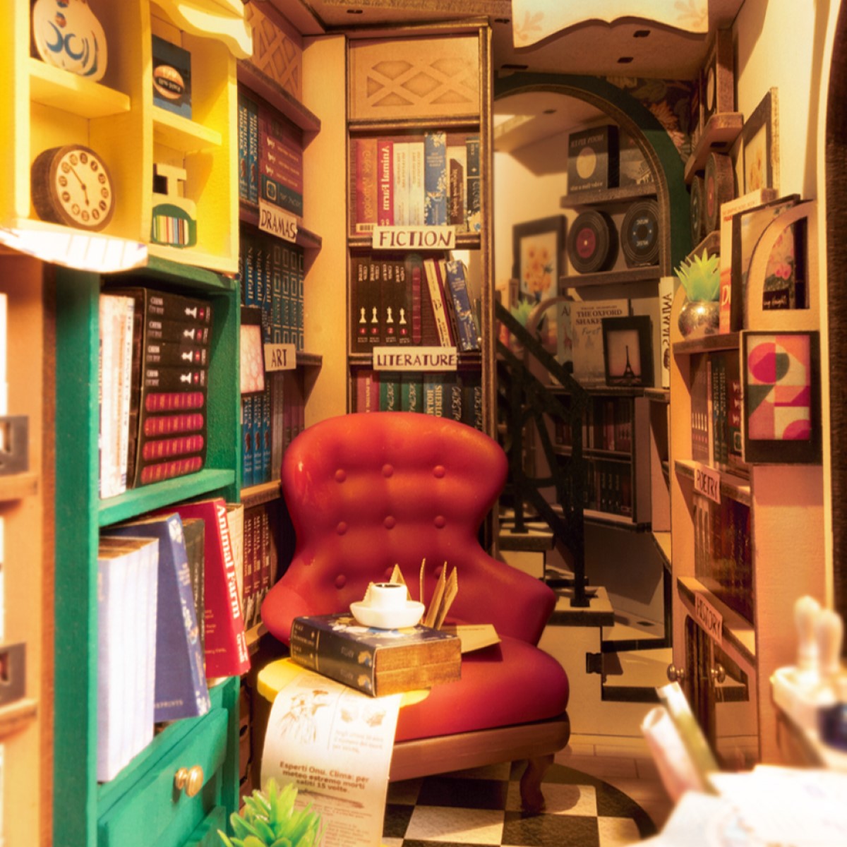 Rolife 3D-Holz-Puzzle Book Nook "Bookstore"