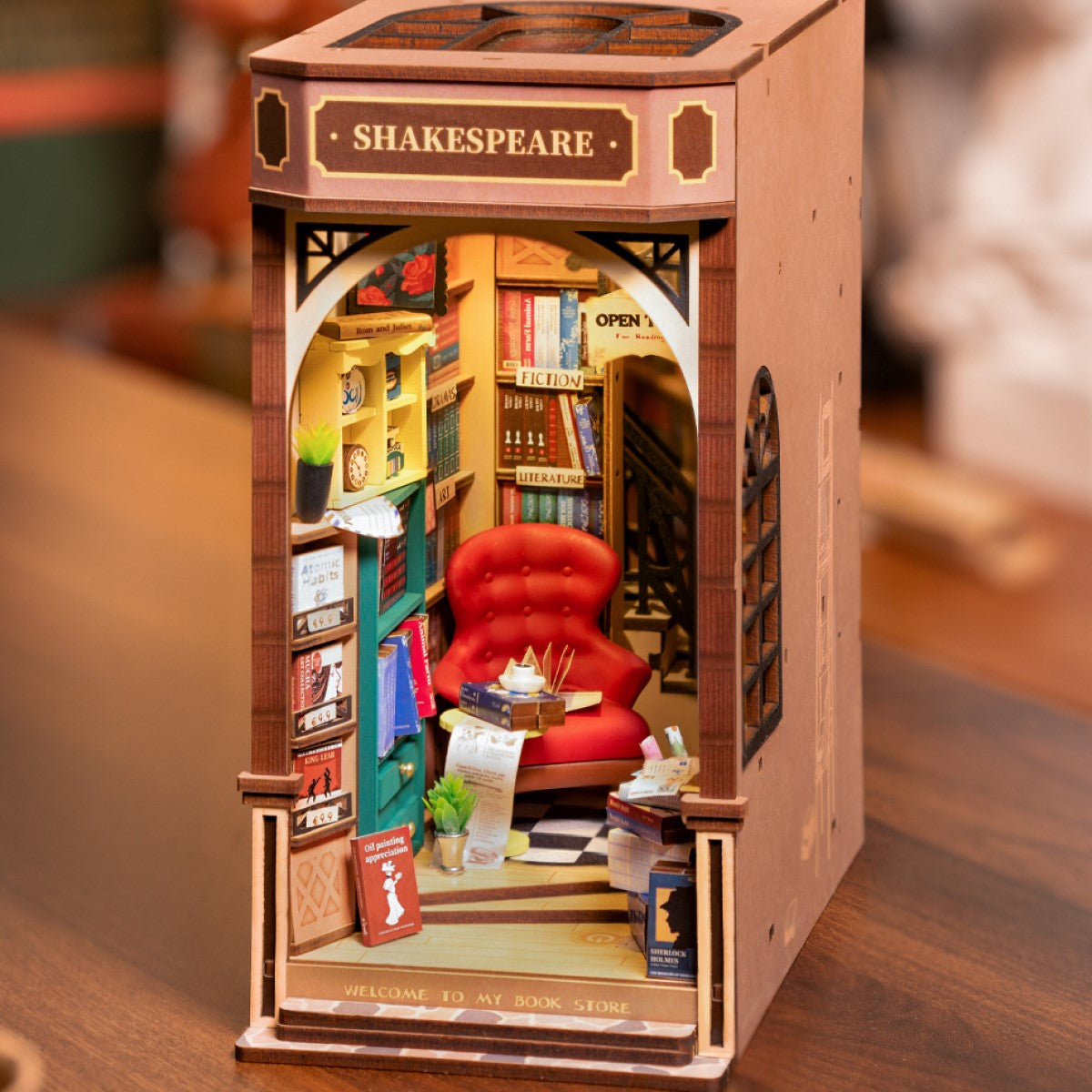 Rolife 3D-Holz-Puzzle Book Nook "Bookstore"