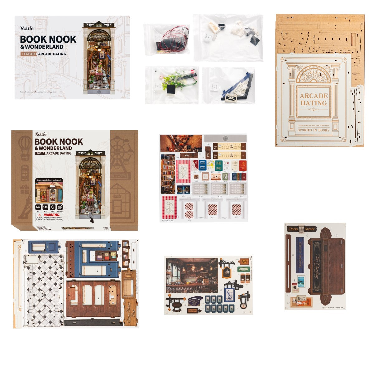 Rolife 3D-Holz-Puzzle Book Nook "Arcade Dating"