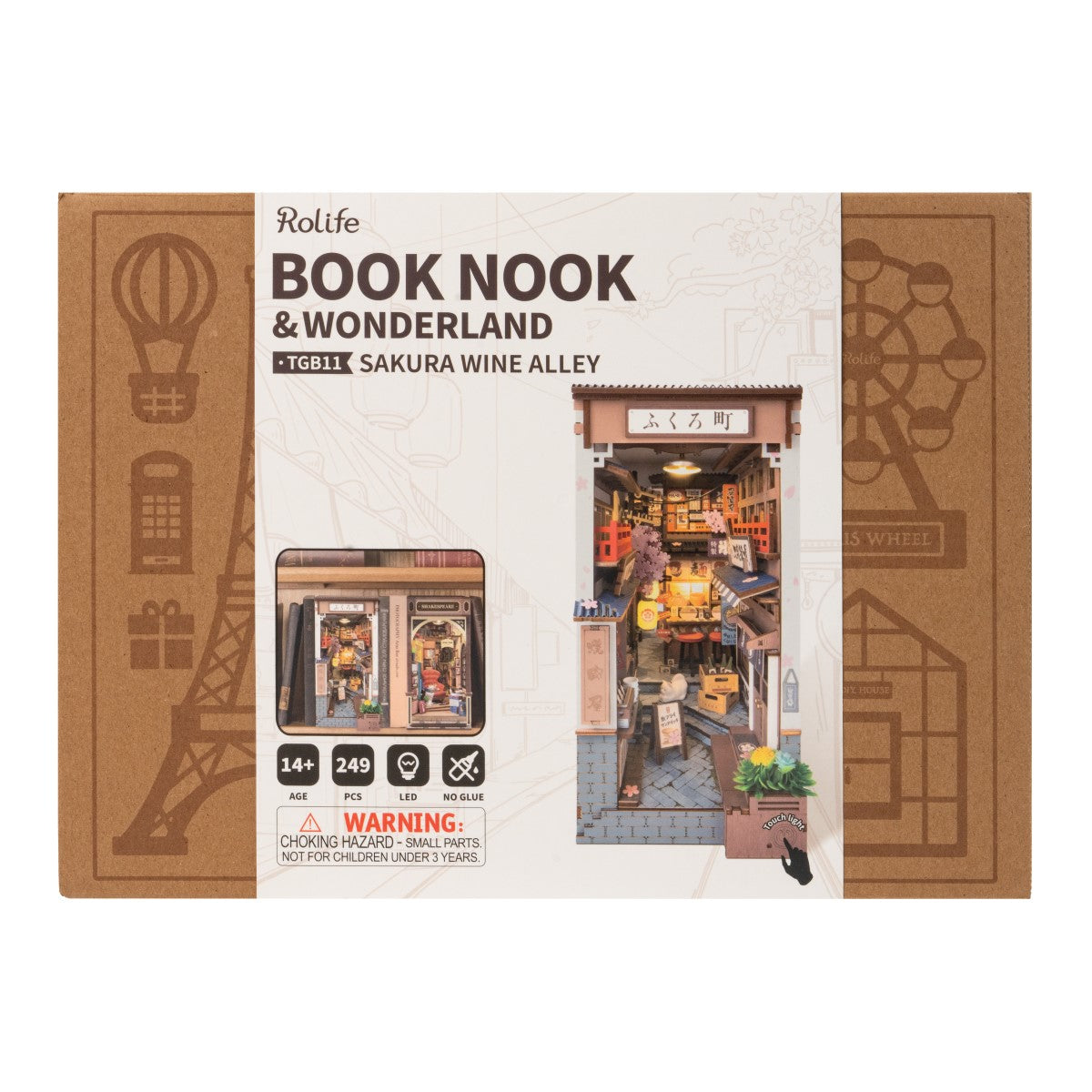 Rolife 3D-Holz-Puzzle Book Nook "Sakura Wine Alley"