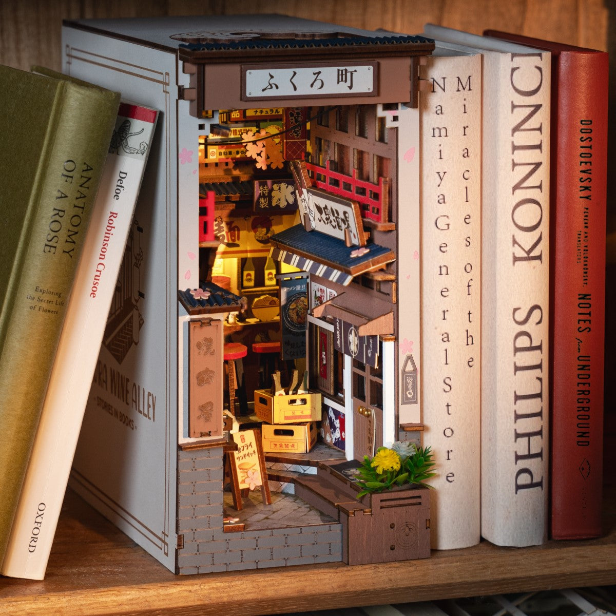 Rolife 3D-Holz-Puzzle Book Nook "Sakura Wine Alley"